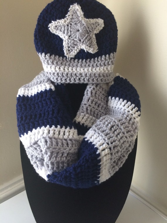 Items similar to Dallas Cowboys Inspired Football Infinity Scarf and