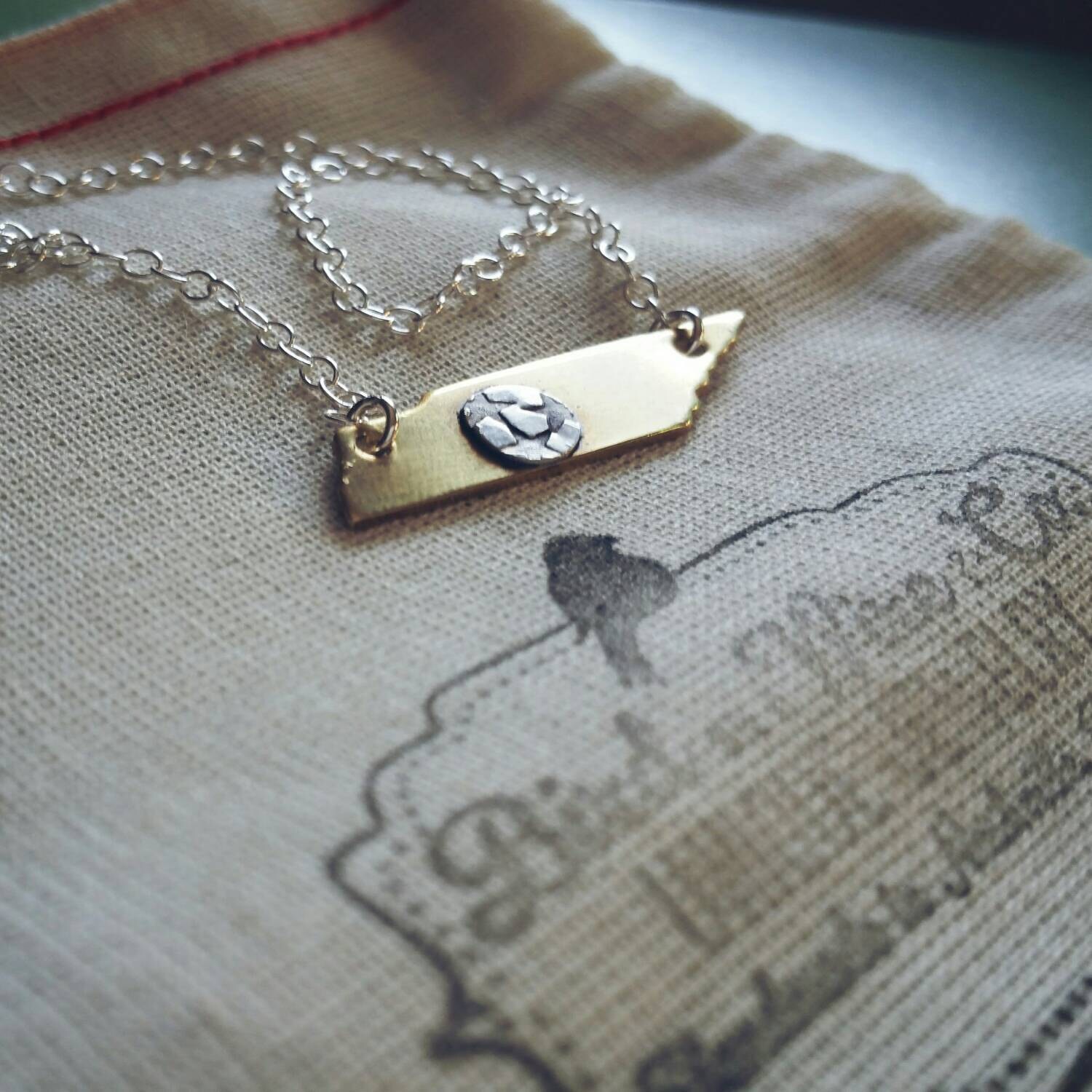 Tennessee State Necklace Nashville.Memphis. Knoxville.
