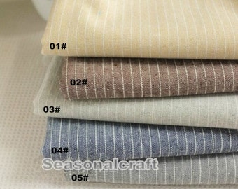 Cotton Linen Fabric for craft, 7mm Stripe linen fabric, diy fabric,garment accessory 1/2 yard (QT531)