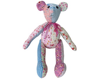 Patchwork Teddy Bear or Memory Bear PDF Pattern Easy Bear pattern Soft toy PDF Plushie pattern Teddy Bear pattern Patchwork Bear pattern