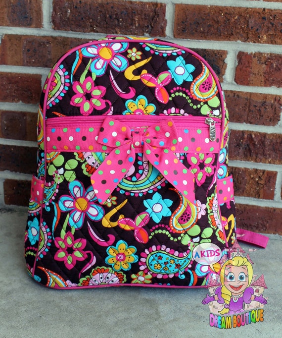 Personalized paisley girly backpack book bag by AKidsDreamBoutique