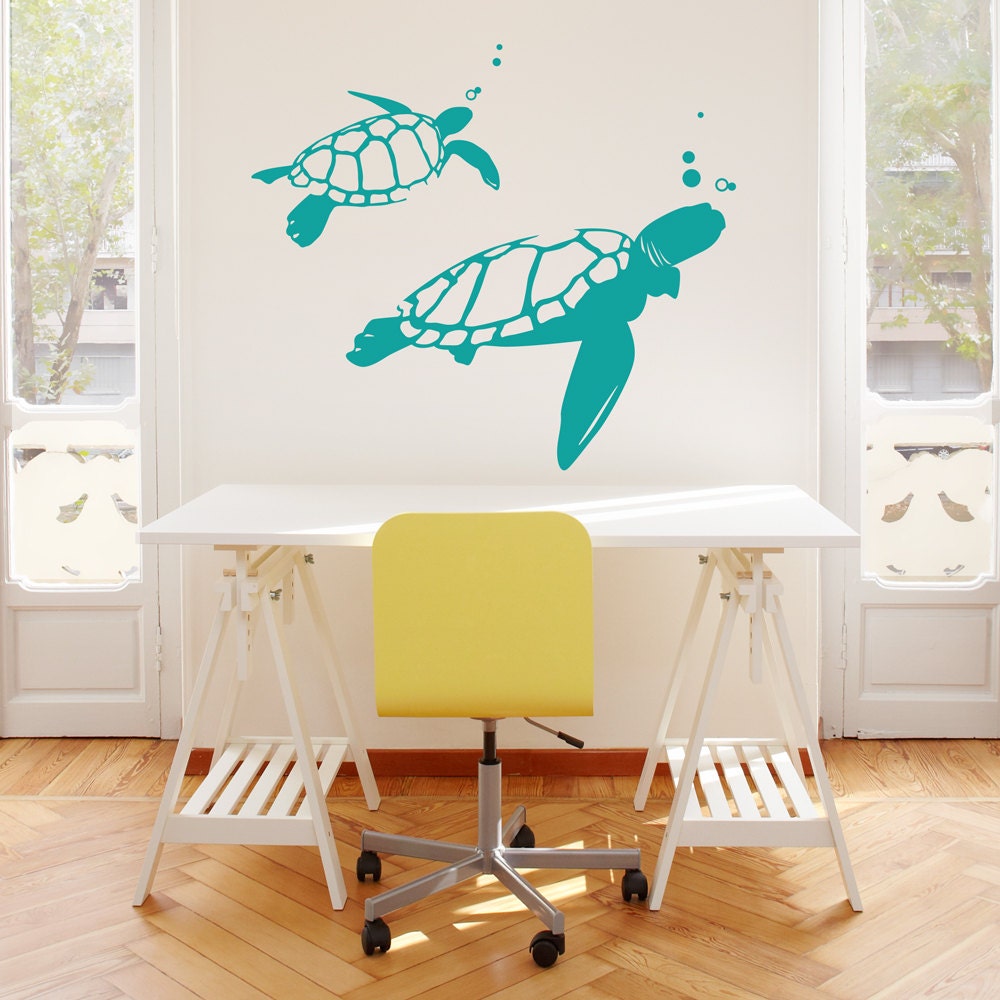 Swimming Turtles Wall Decal Turtles Decal by WallumsWallDecals