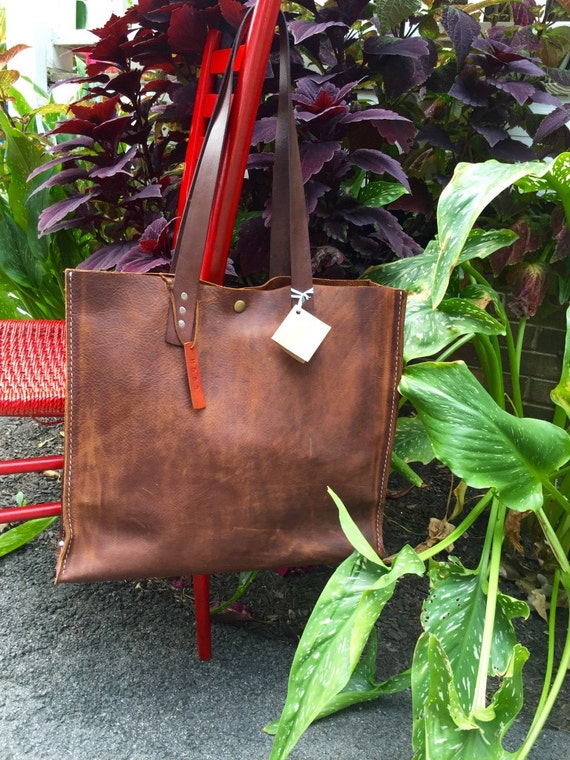 Soft Brown Leather Tote Leather Tote Market Bag Tote Large