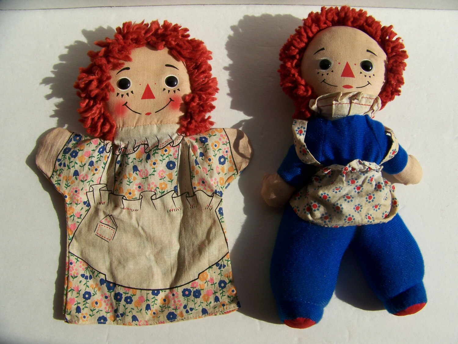 Vintage Raggedy Ann Puppet and Raggedy Ann Bean Bag Doll set