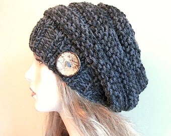 PDF Knitting Pattern Instant Download Chunky Slouchy Beanies Berets Beehive Hats Womens Girls