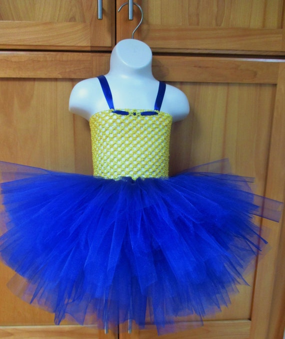 Yellow and blue tutu costume halloween tutu flower girl tutu