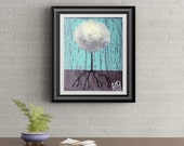 White Lollipop Tree Signed Art Print of Signature Original By Rafi Perez