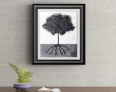 Black Tuft Tree Signed Art Print of Signature Original By Rafi Perez