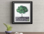 Green Tuft Tree Signed Art Print of Signature Original By Rafi Perez