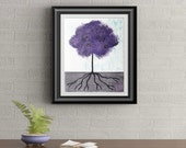Purple Tuft Tree Signed Art Print of Signature Original By Rafi Perez