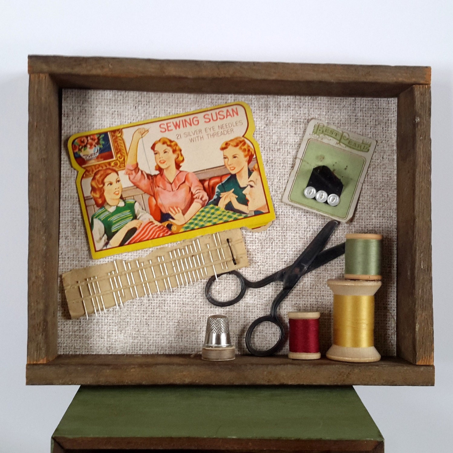 vintage sewing box antique sewing supplies sewing decor