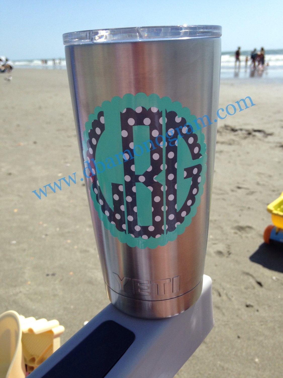 Yeti Cup Monogram Decal Sticker Cup Decal Monogram Cup