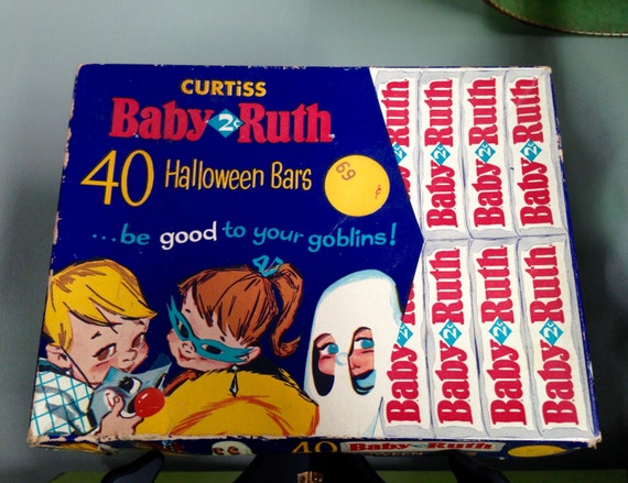 Items similar to Vintage Halloween Candy Box 1950s Curtiss Baby Ruth Goblins Ghost Box Candy 