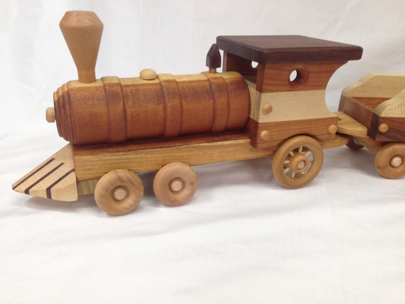 LARGE Train Set OVER 3' LONG Wooden Toy with Removable Lid