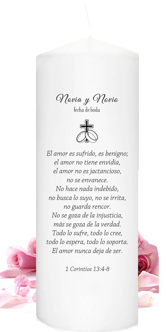 Unity Candle Personalized in Spanish