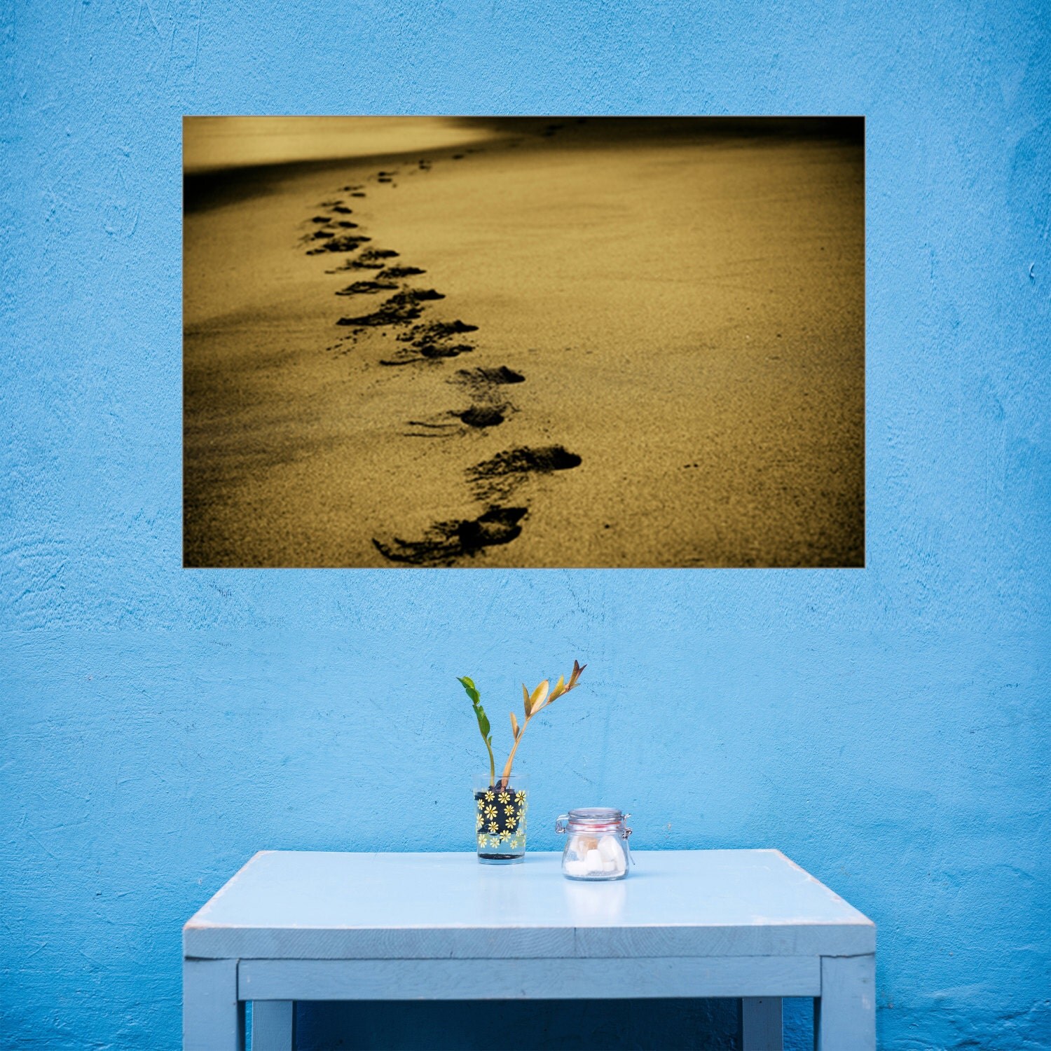 Footprints in Sand Canvas Art Footprints Wall Art by XDDesigns
