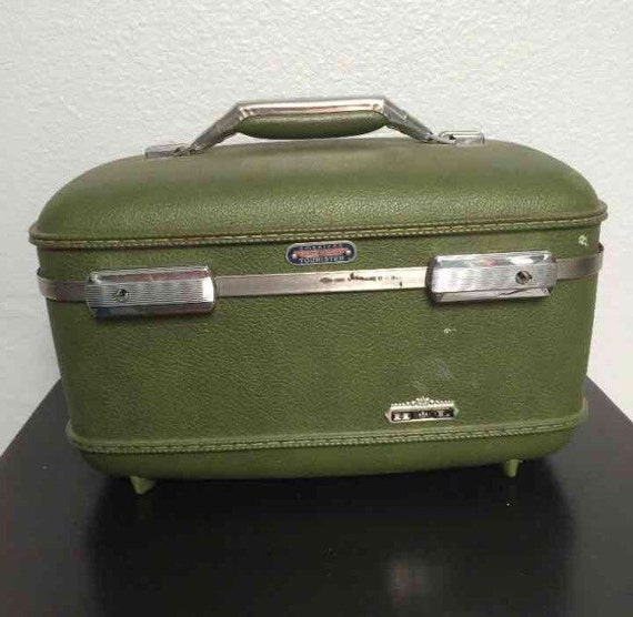 Vintage American Tourister Moss Green Train Case