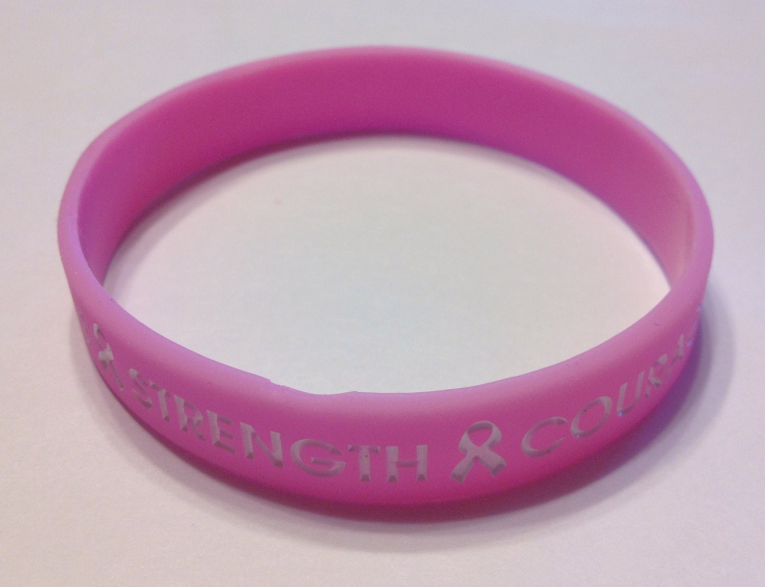Pink Breast Cancer Awareness PVC Rubber Wristband by GroovyDeals