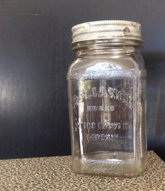 Vintage Reliance Coffee Jar with Zinc & Glass by IfoundVintage