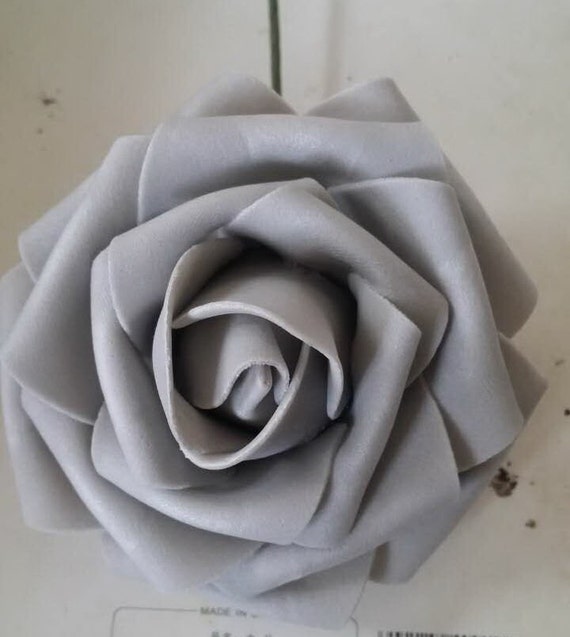 100 Artificial Gray Flowers Fake Roses by HandcraftsInStudio