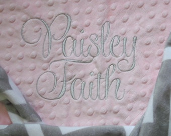 BABY GIRL Personalized Minky Blanket