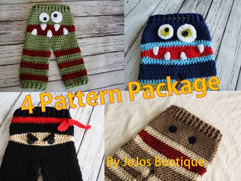 pattern PATTERNS pants Package JoJosPatterns by crochet Pants PATTERN sock  Four Baby monkey Crochet baby