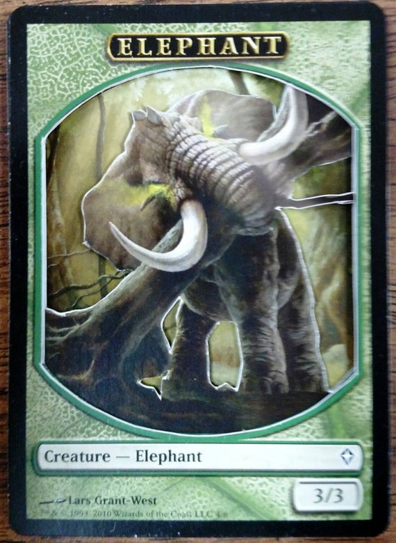 3D Magic the Gathering Elephant Token by TheFingerweavingFool