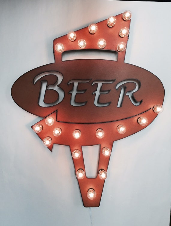 RETRO STYLE BEER Lighted Marquee Sign made of by TheRusticBarnAZ