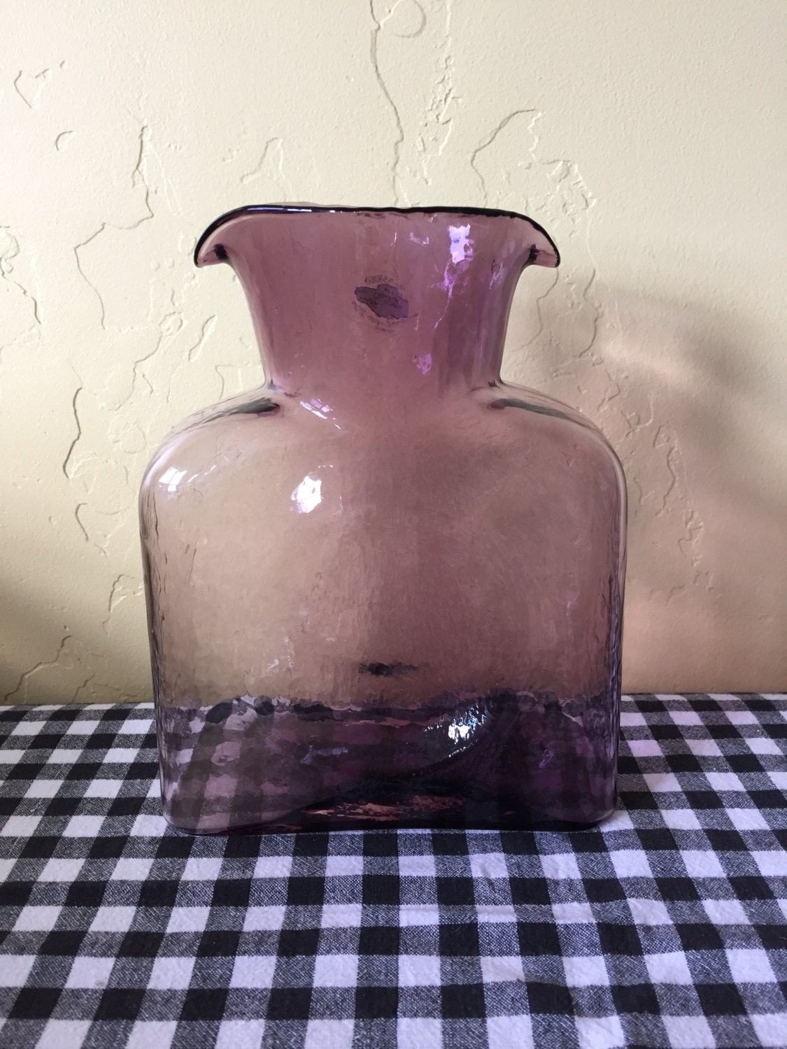 Vintage Purple Blenko Vase/Pitcher with Label Haute Juice