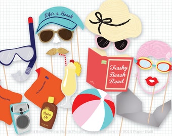 Beach Party Photo Booth Props, Swimming Party, Summer Party, Beach, Party Centerpiece, Foto Booth, Photobooth Prop, Lifeguard, Swim Birthday