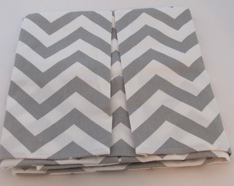 gray and white chevron toy chest