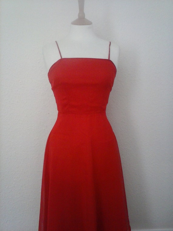 Vintage bright red evening dress