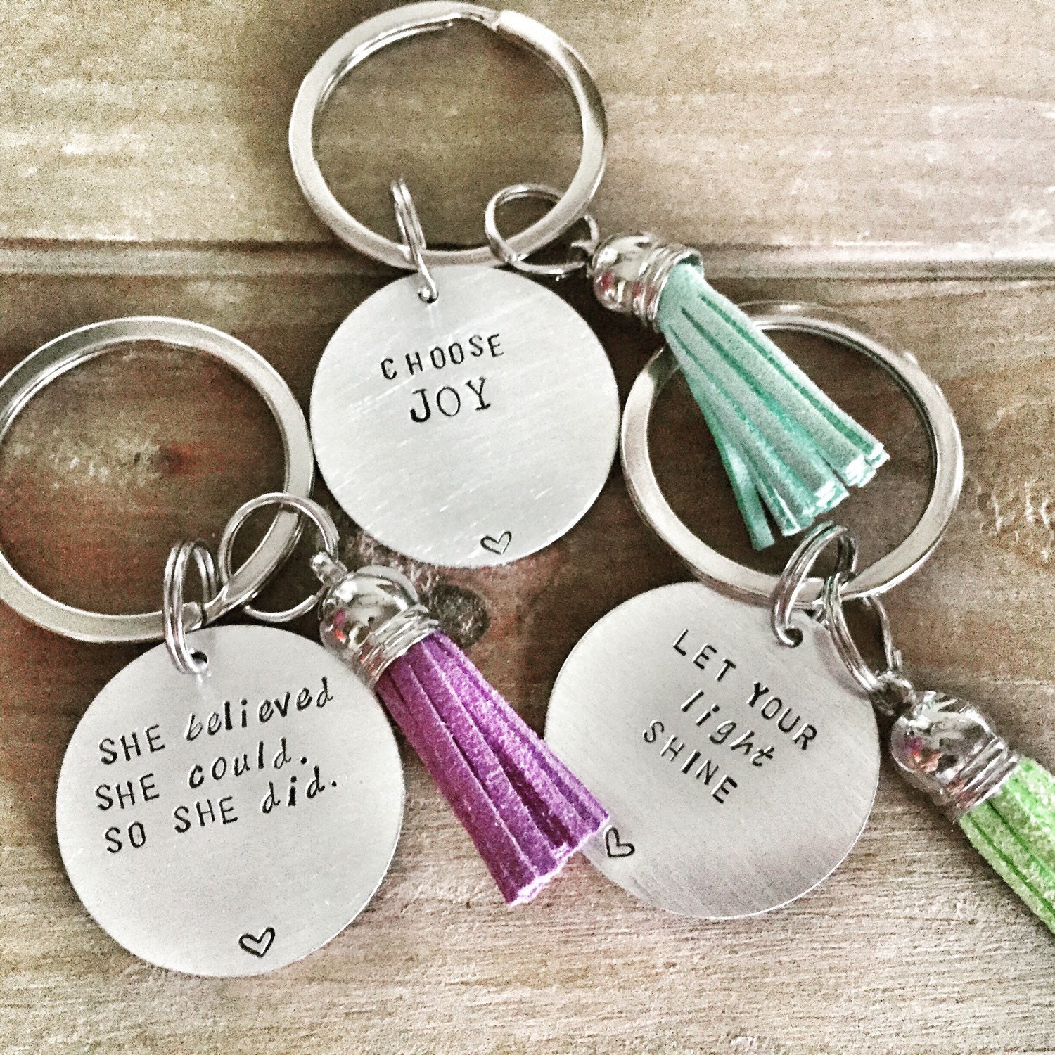 Personalized Round Keychains inspirational sentimental