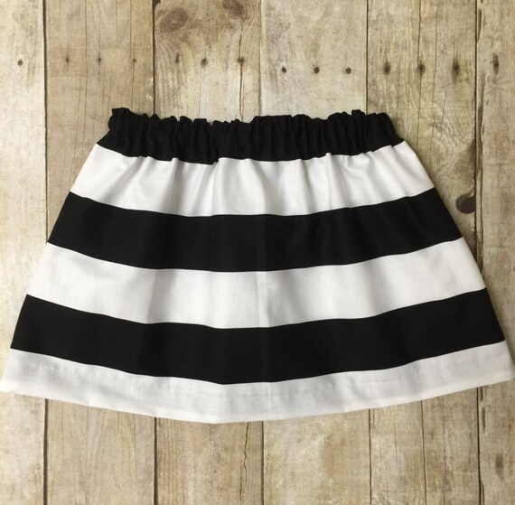 black and white stripe kids skirt