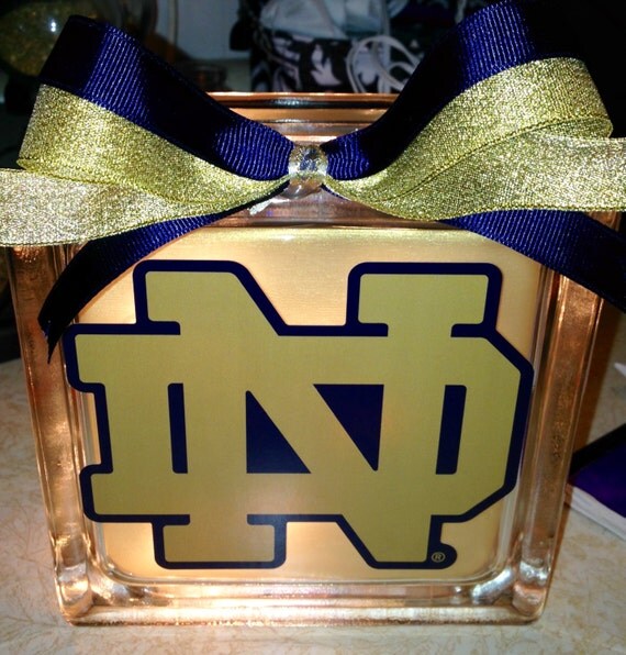 Notre Dame Fighting Irish Lighted Glass Block Glass by