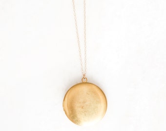 ECLIPSED LG. long brass locket necklace. long layering necklace. long necklace. keepsake necklace. mother's necklace. jeremiah 33:3