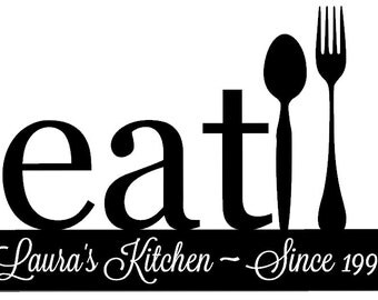 Personalized kitchen decal with name and established date