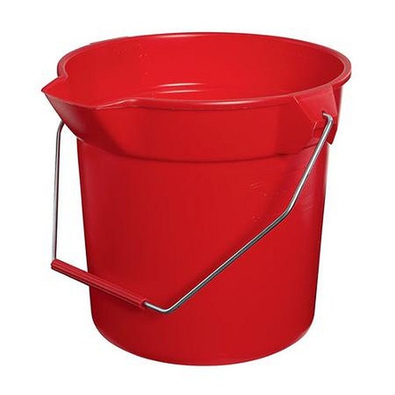 10 qt Heavy Duty Red PLASTIC BUCKET rOund utility pail 10