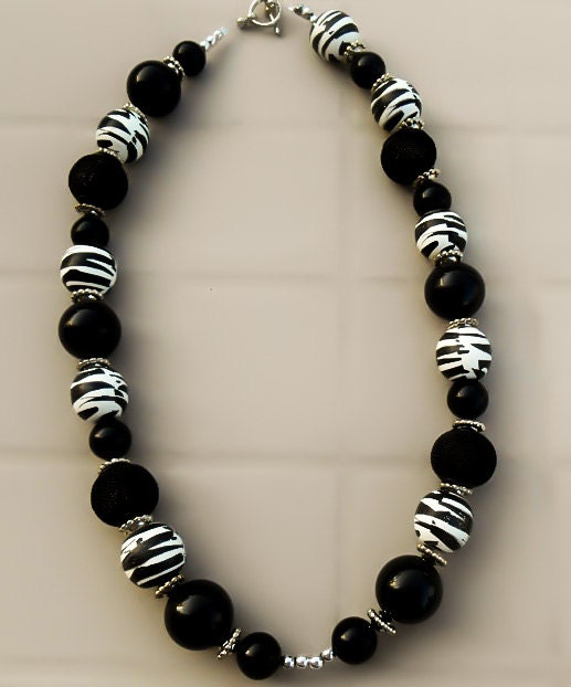 CLEARANCE SALE Zebra print necklace Zebra bubblegum