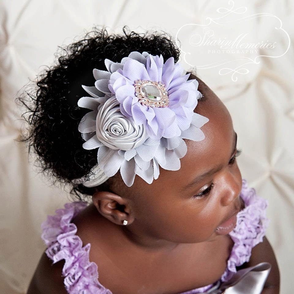 Lavender Headband/Silver Headband/Baby Headband/Infant