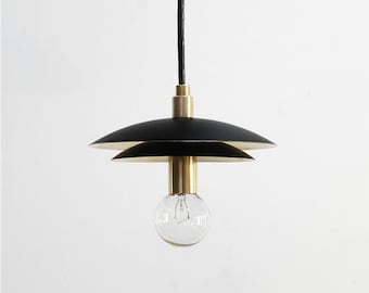 Modern Pendant Light - Mid Century Pendant Light - Brass Pendant Light - "DUO"