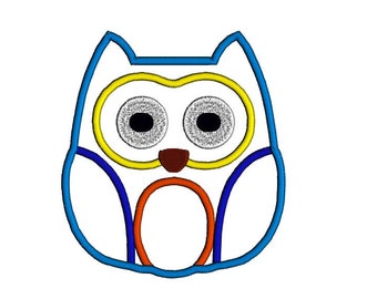 Owl applique design. Owl machine embroidery design in four sizes.
