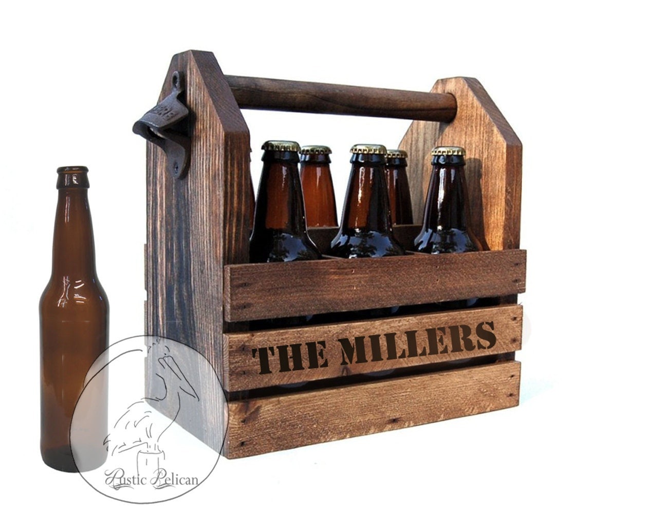 Rustic Beer Caddy Wooden Beer Caddy Personalized by RusticPelican