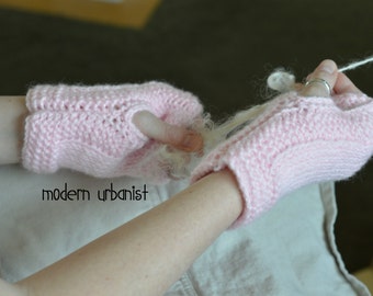 Ready to Ship, Fingerless Gloves, Handwarmers, Crochet Womens Fingerless Gloves, Fall Winter PINK Teen , Crochet Winter Handwarmers Autumn