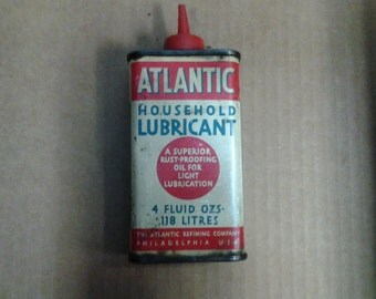 Vintage Atlantic HousehOld Lubricant Tin