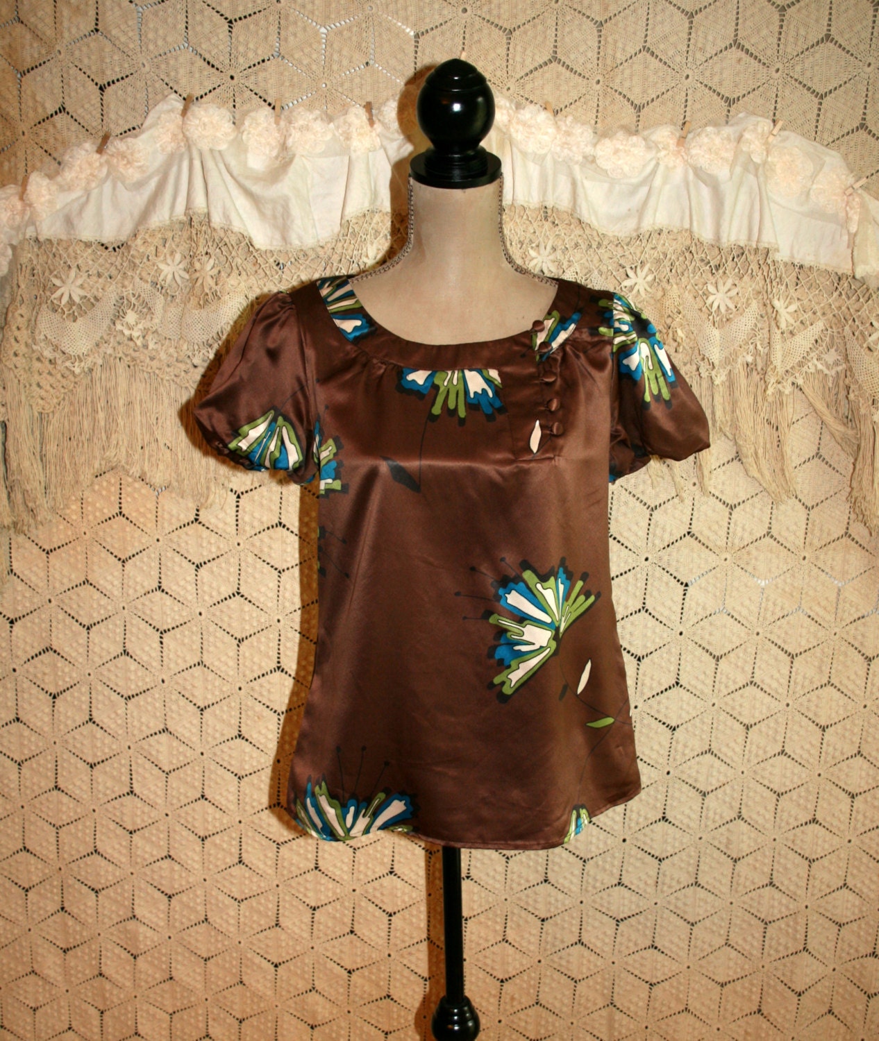 Dark Brown Satin Silk