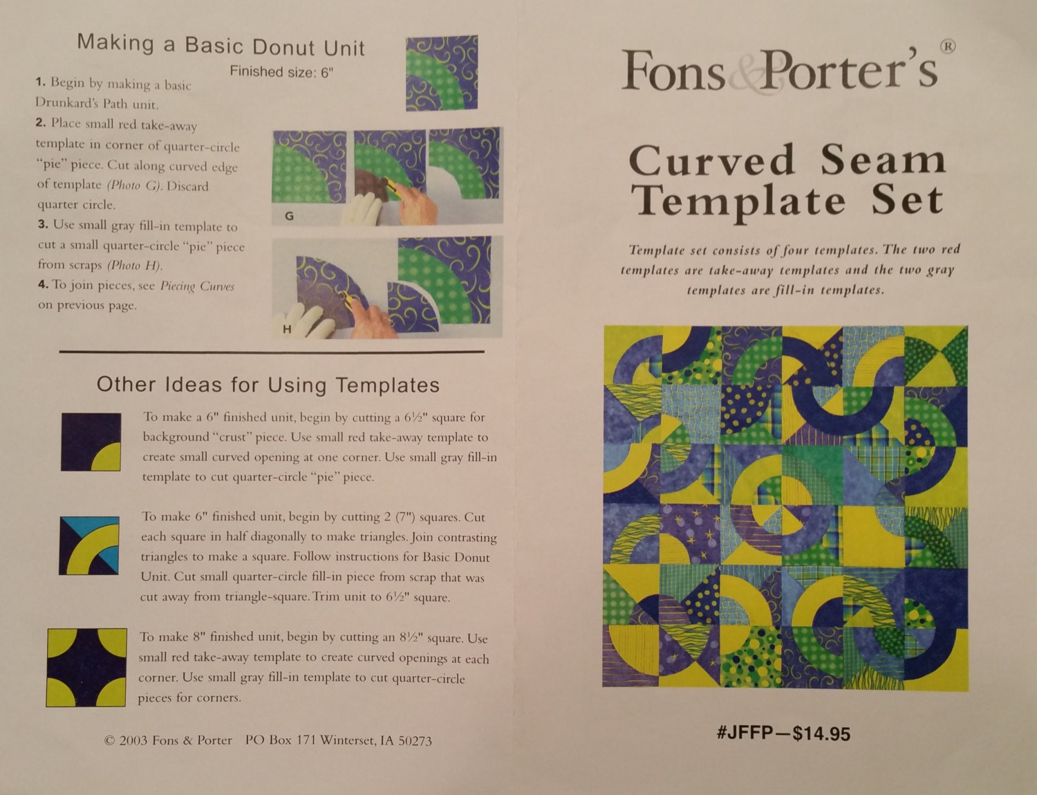 Fons & Porter Curved Seam Template Set Rulers