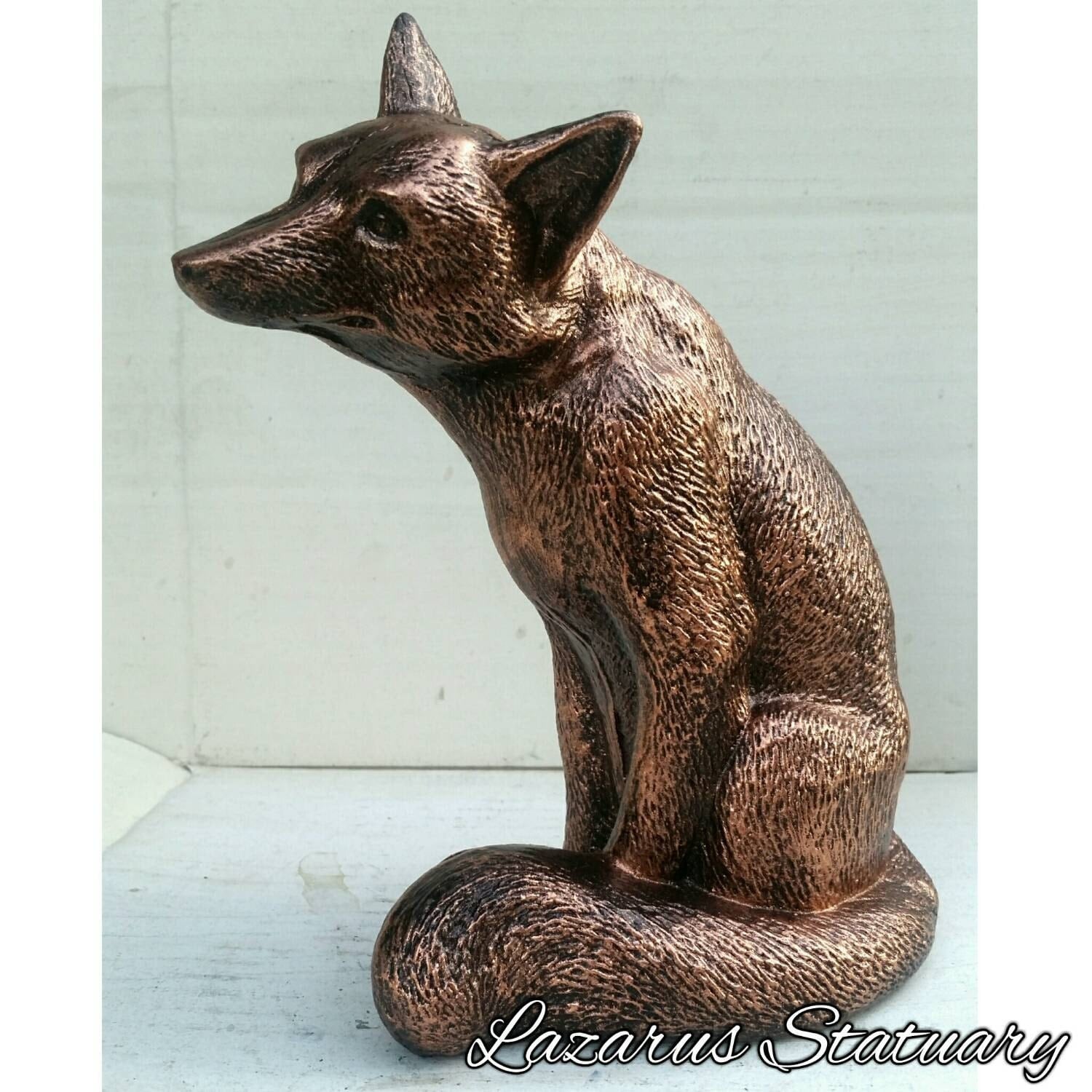 Bronze Fox Statue Eclectic Sculpture Hand by LazarusStatuary