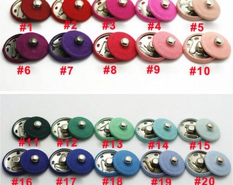 10sets Solid fabric covered snap Fasteners Invisible Poppers metal Button Press Studs Clothes Sewing 11mm 13mm 16mm 18mm 21mm 23mm 25mm Pick