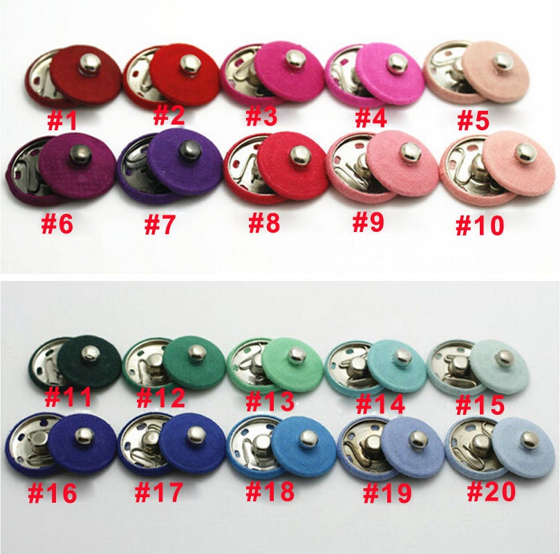 10sets Solid fabric covered snap Fasteners Invisible Poppers metal